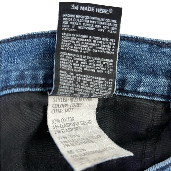 3x1 NYC Mid Rise Straight Leg Cropped Jeans Blue Wash Stretch - Size 25 - Picture 12 of 16